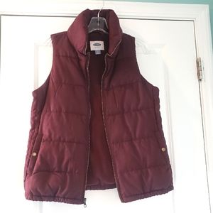 Old navy quilted puffer vest Burgundy Sz-Sm